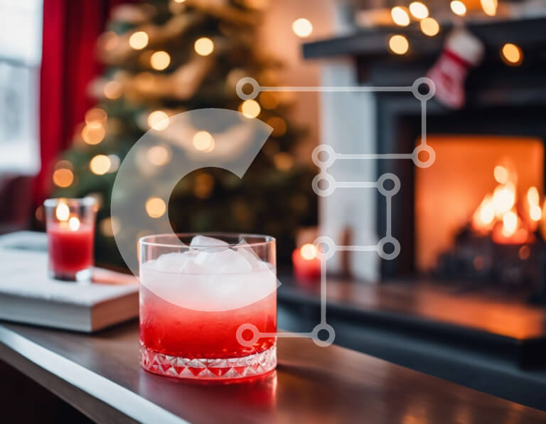 Σετ των 2 Intra Συλλεκτικό Ξύλινο Παζλ Plywood  4mm - Κόκκινο κρασί με πάγο και ένα βιβλίο σε ανοιχτό τζάκι Σε Ξύλινο Κουτί - Διαστάσεις: 10x10 cm – 25 κομμάτια