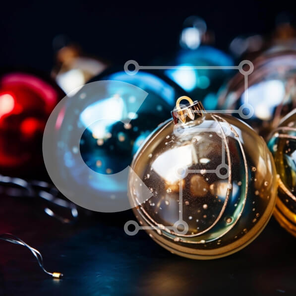 Intra Συλλεκτικό Ξύλινο Παζλ Plywood  4mm - Πολύχρωμα χριστουγεννιάτικα στολίδια στοιβαγμένα μαζί Σε Ξύλινο Κουτί - Διαστάσεις: 10x10 cm – 25 κομμάτια