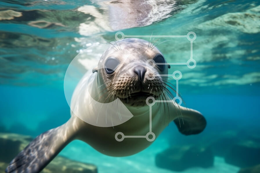 Σετ των 2 Intra Συλλεκτικό Ξύλινο Παζλ Plywood  4mm - Κοντινή εικόνα ενός θαλάσσιου λιονταριού με μια περίεργη έκφραση Σε Ξύλινο Κουτί - Διαστάσεις: 10x10 cm – 25 κομμάτια