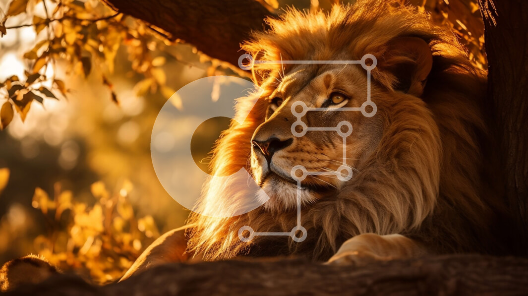 Intra Συλλεκτικό Ξύλινο Παζλ Plywood  4mm - Εκπληκτική εικόνα ενός λιονταριού που χαλαρώνει σε ένα δέντρο Σε Ξύλινο Κουτί - Διαστάσεις: 10x10 cm – 25 κομμάτια