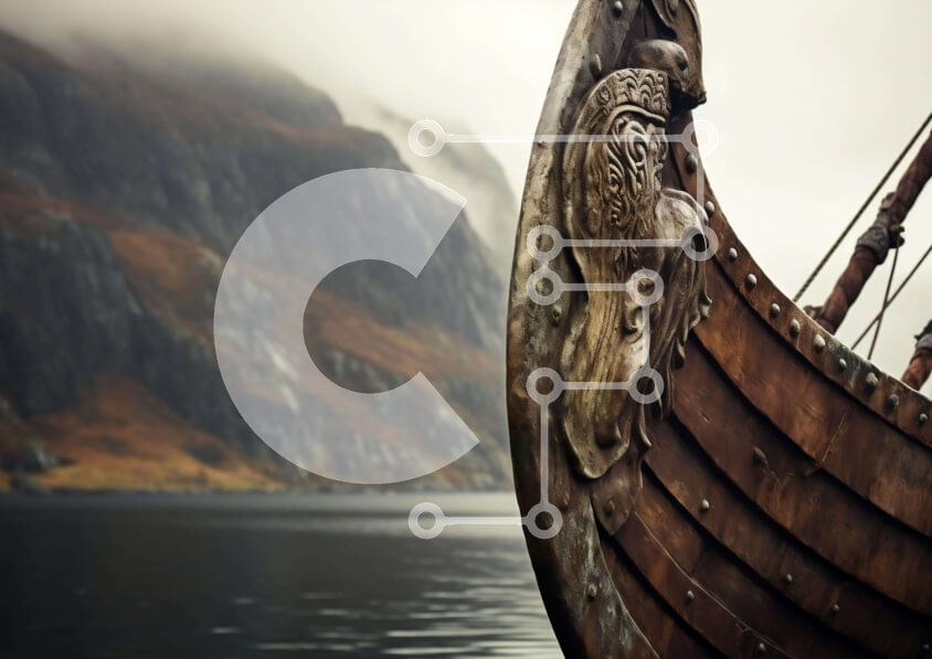 Intra Συλλεκτικό Ξύλινο Παζλ Plywood  4mm - Παραδοσιακό πλοίο Βίκινγκ στο νερό Σε Ξύλινο Κουτί - Διαστάσεις Puzzle: 10x10 cm – 25 κομμάτια