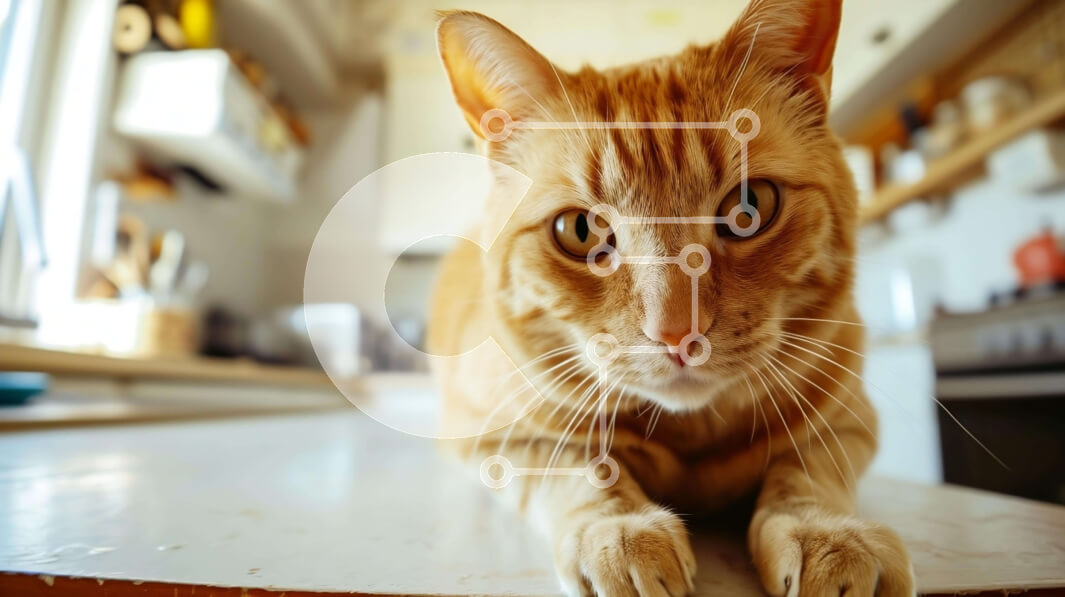 Intra Συλλεκτικό Ξύλινο Παζλ Plywood  4mm - Περίεργη πορτοκαλί γάτα στον πάγκο της κουζίνας Σε Ξύλινο Κουτί - Διαστάσεις: 10x10 cm – 25 κομμάτια