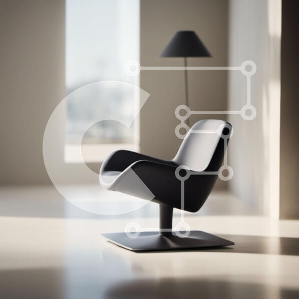 Intra Συλλεκτικό Ξύλινο Παζλ Plywood  4mm - Μοντέρνα μαύρη πολυθρόνα σε λευκό δωμάτιο με φυσικό φως Σε Ξύλινο Κουτί - Διαστάσεις Puzzle: 10x10 cm – 25 κομμάτια