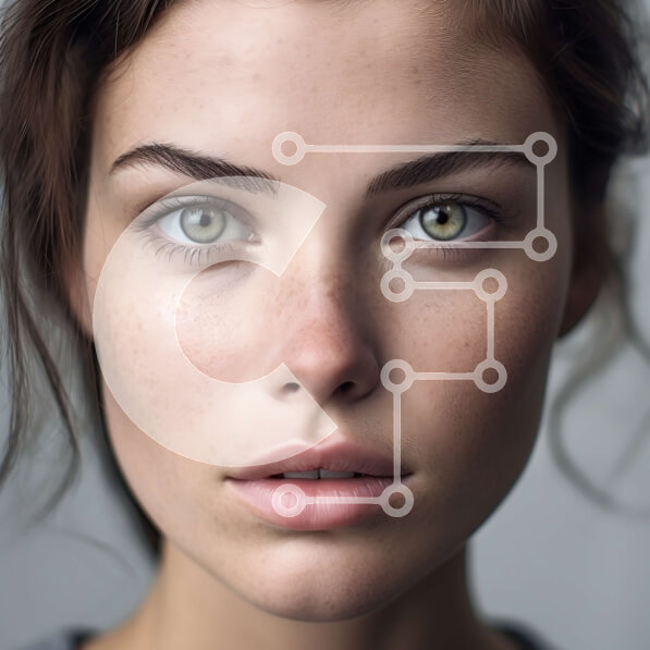 Σετ των 2 Intra Συλλεκτικό Ξύλινο Παζλ Plywood  4mm - Εκπληκτικό πορτρέτο μιας γυναίκας με φακίδες και πράσινα μάτια Σε Ξύλινο Κουτί - Διαστάσεις: 10x10 cm – 25 κομμάτια