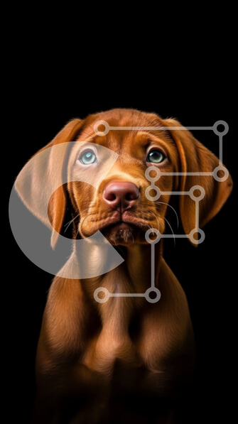 Σετ των 2 Intra Συλλεκτικό Ξύλινο Παζλ Plywood  4mm - Αξιολάτρευτο καφέ σκυλί με εντυπωσιακά μπλε μάτια Σε Ξύλινο Κουτί - Διαστάσεις: 10x10 cm – 25 κομμάτια