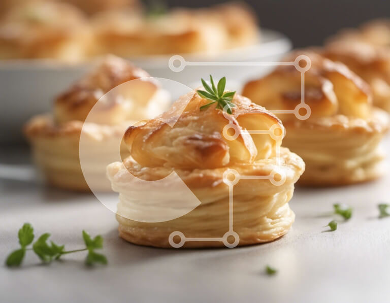 Σετ των 2 Intra Συλλεκτικό Ξύλινο Παζλ Plywood  4mm - Ποικιλία αρτοσκευασμάτων με φρέσκα βότανα Σε Ξύλινο Κουτί - Διαστάσεις: 10x10 cm – 25 κομμάτια