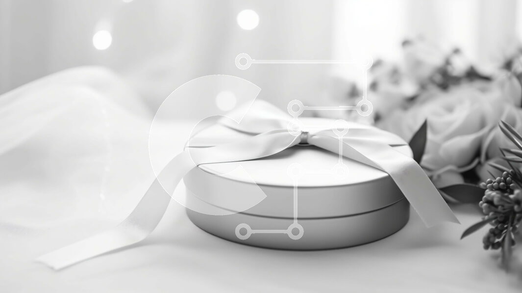 Intra Συλλεκτικό Ξύλινο Παζλ Plywood  4mm - Ασπρόμαυρες μπομπονιέρες με λουλούδια Σε Ξύλινο Κουτί - Διαστάσεις Puzzle: 10x10 cm – 25 κομμάτια