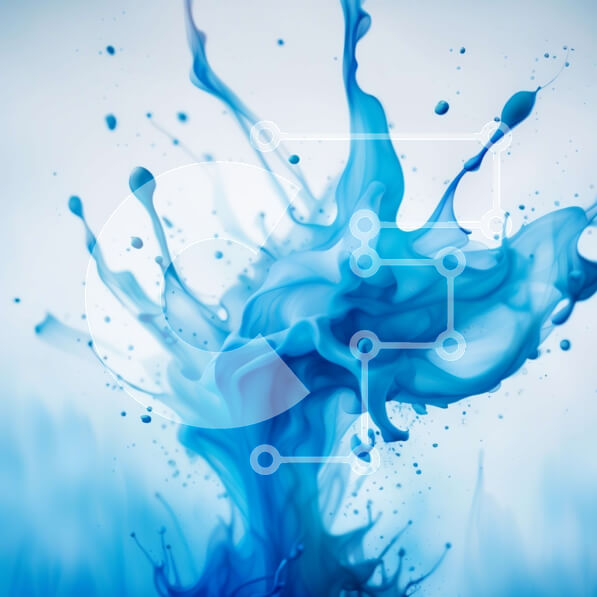 Intra Συλλεκτικό Ξύλινο Παζλ Plywood  4mm - Δονούμενος μπλε υγρός παφλασμός - αφηρημένη φωτογραφία αρχείου Σε Ξύλινο Κουτί - Διαστάσεις Puzzle: 10x10 cm – 25 κομμάτια