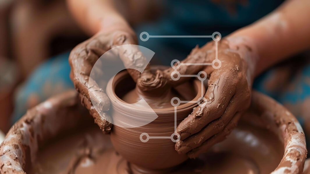 Intra Συλλεκτικό Ξύλινο Παζλ Plywood  4mm - Κατασκευή αγγειοπλαστικής σε τροχό αγγειοπλαστικής Σε Ξύλινο Κουτί - Διαστάσεις Puzzle: 10x10 cm – 25 κομμάτια