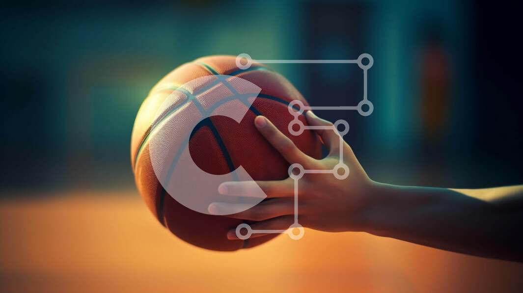 Intra Συλλεκτικό Ξύλινο Παζλ Plywood  4mm - Άτομο που κρατά μια πορτοκαλί μπάλα μπάσκετ σε κίνηση Σε Ξύλινο Κουτί - Διαστάσεις Puzzle: 10x10 cm – 25 κομμάτια