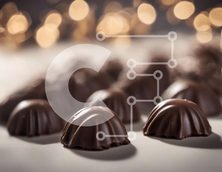 Σετ των 2 Intra Συλλεκτικό Ξύλινο Παζλ Plywood  4mm - Νόστιμα κουφέτα σοκολάτας σε ένα κομψά διακοσμημένο τραπέζι Σε Ξύλινο Κουτί - Διαστάσεις: 10x10 cm – 25 κομμάτια