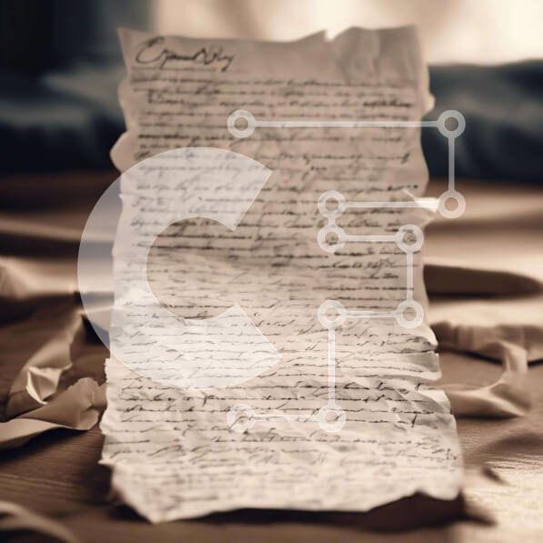 Intra Συλλεκτικό Ξύλινο Παζλ Plywood  4mm - Vintage παλιό γράμμα και τσαλακωμένο χαρτί Σε Ξύλινο Κουτί - Διαστάσεις Puzzle: 10x10 cm – 25 κομμάτια