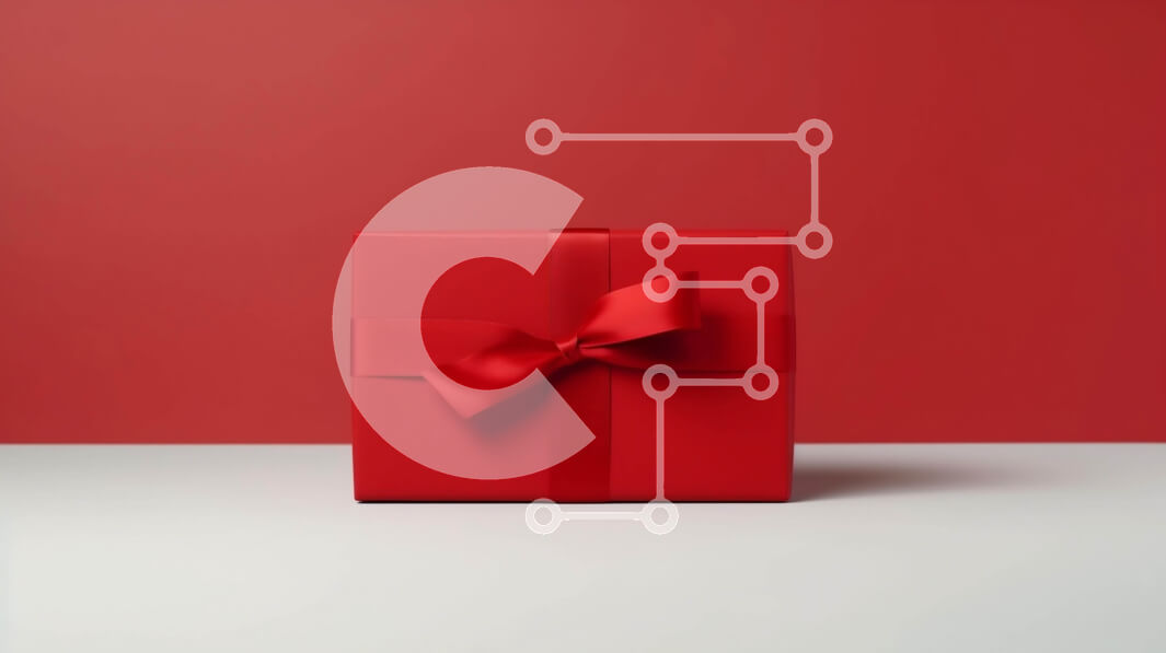 Intra Συλλεκτικό Ξύλινο Παζλ Plywood  4mm - Κόκκινο κουτί δώρου σε τραπέζι με πορτοκαλί φόντο Σε Ξύλινο Κουτί - Διαστάσεις: 10x10 cm – 25 κομμάτια