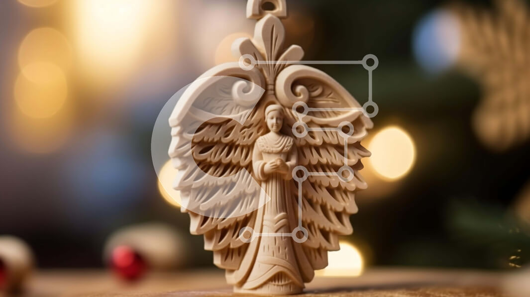 Intra Συλλεκτικό Ξύλινο Παζλ Plywood  4mm - Ξύλινο στολίδι αγγέλου για Χριστουγεννιάτικη διακόσμηση Σε Ξύλινο Κουτί - Διαστάσεις: 10x10 cm – 25 κομμάτια