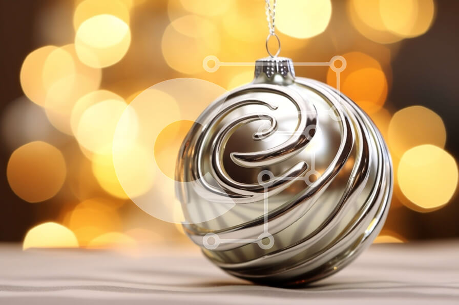 Intra Συλλεκτικό Ξύλινο Παζλ Plywood  4mm - Ασημένιο στολίδι με χρυσά φώτα Bokeh Σε Ξύλινο Κουτί - Διαστάσεις: 10x10 cm – 25 κομμάτια