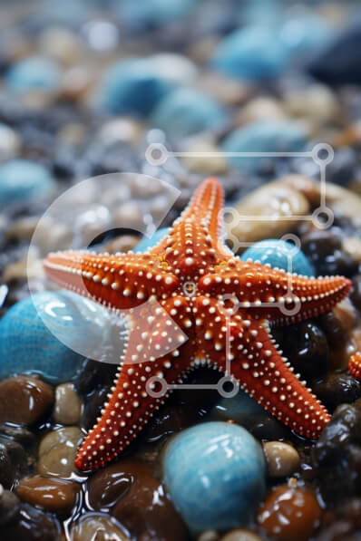 Σετ των 2 Intra Συλλεκτικό Ξύλινο Παζλ Plywood  4mm - Όμορφη κοντινή εικόνα ενός κόκκινου αστερία σε μια αμμώδη παραλία Σε Ξύλινο Κουτί - Διαστάσεις: 10x10 cm – 25 κομμάτια