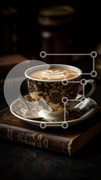 Intra Συλλεκτικό Ξύλινο Παζλ Plywood  4mm - Άνετη σκηνή καφέ με βιβλία και φωτιστικό στο βάθος Σε Ξύλινο Κουτί - Διαστάσεις: 10x10 cm – 25 κομμάτια