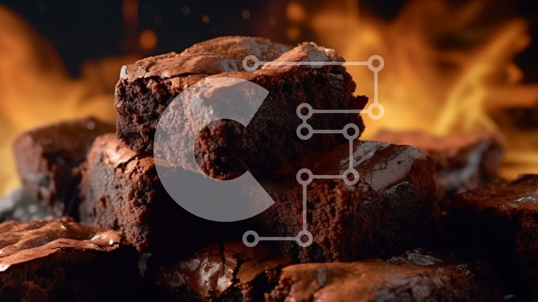 Σετ των 2 Intra Συλλεκτικό Ξύλινο Παζλ Plywood  4mm - Λαχταριστά στοιβαγμένα μπράουνις σοκολάτας με λιωμένη σοκολάτα από πάνω Σε Ξύλινο Κουτί - Διαστάσεις: 10x10 cm – 25 κομμάτια