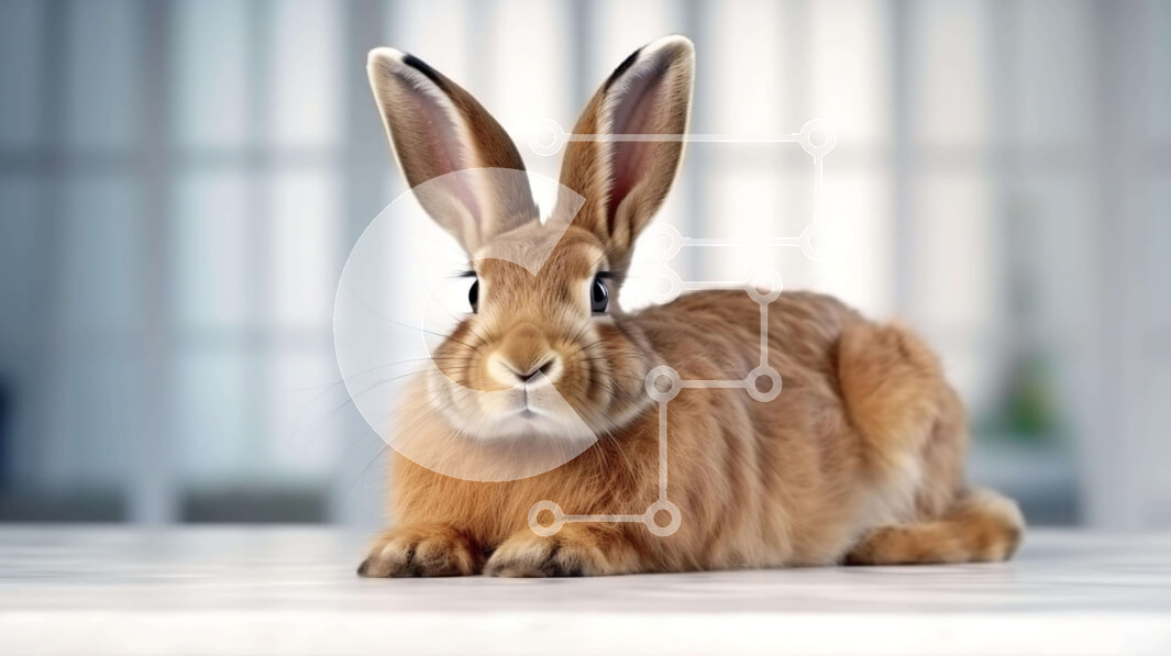 Σετ των 2 Intra Συλλεκτικό Ξύλινο Παζλ Plywood  4mm - Καφέ κουνέλι που κάθεται στο τραπέζι Σε Ξύλινο Κουτί - Διαστάσεις: 10x10 cm – 25 κομμάτια