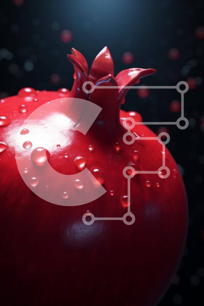 Σετ των 2 Intra Συλλεκτικό Ξύλινο Παζλ Plywood  4mm - Κόκκινο ρόδι με σταγόνες νερού Σε Ξύλινο Κουτί - Διαστάσεις: 10x10 cm – 25 κομμάτια