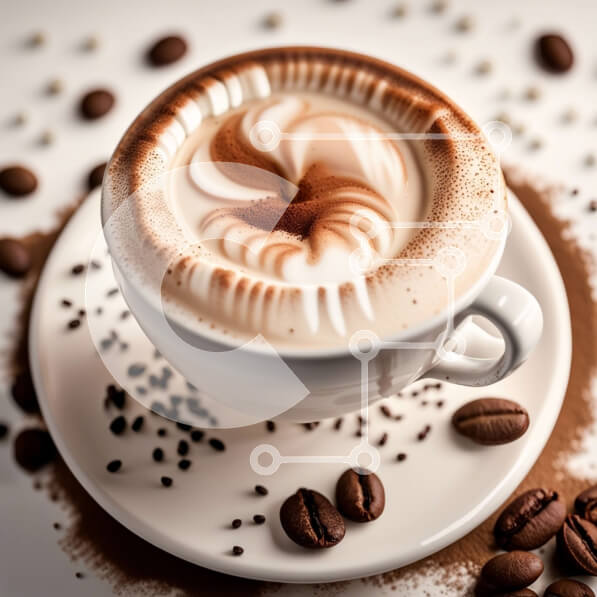 Σετ των 2 Intra Συλλεκτικό Ξύλινο Παζλ Plywood  4mm - Νόστιμο φλιτζάνι καφέ με καρδιά Latte Art και φρέσκους κόκκους καφέ Σε Ξύλινο Κουτί - Διαστάσεις: 10x10 cm – 25 κομμάτια