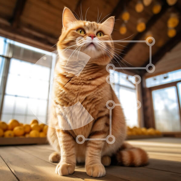 Intra Συλλεκτικό Ξύλινο Παζλ Plywood  4mm - Αξιολάτρευτη εικόνα μιας πορτοκαλί τιγρέ γάτας που κοιτάζει την κάμερα Σε Ξύλινο Κουτί - Διαστάσεις: 10x10 cm – 25 κομμάτια