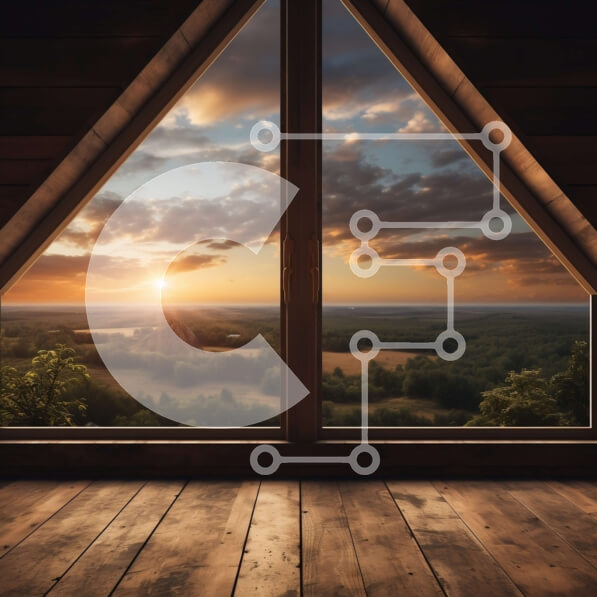 Intra Συλλεκτικό Ξύλινο Παζλ Plywood  4mm - Θέα στο ηλιοβασίλεμα από μια ξύλινη καμπίνα στα βουνά Σε Ξύλινο Κουτί - Διαστάσεις: 10x10 cm – 25 κομμάτια