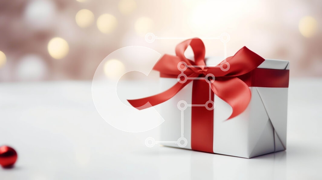 Intra Συλλεκτικό Ξύλινο Παζλ Plywood  4mm - Λευκό κουτί δώρου με κόκκινη κορδέλα σε διακοσμημένο τραπέζι Σε Ξύλινο Κουτί - Διαστάσεις: 10x10 cm – 25 κομμάτια