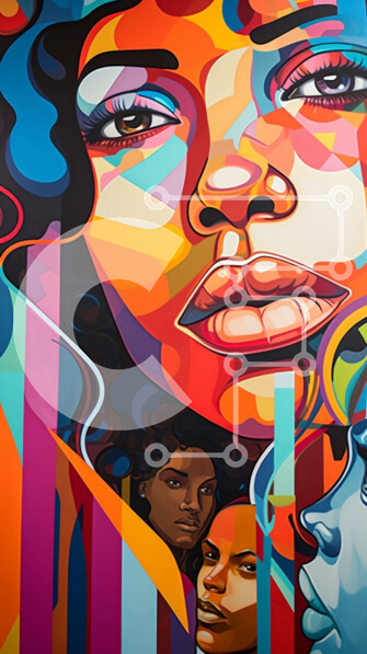 Intra Συλλεκτικό Ξύλινο Παζλ Plywood  4mm - Μοντέρνα γυναίκα με πολύχρωμα Afro και γυαλιά ηλίου Σε Ξύλινο Κουτί - Διαστάσεις Puzzle: 10x10 cm – 25 κομμάτια