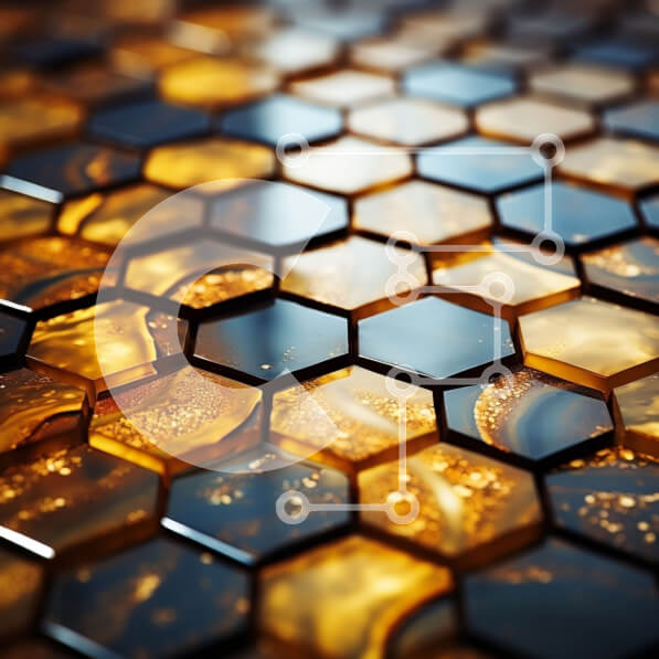 Intra Συλλεκτικό Ξύλινο Παζλ Plywood  4mm - Λαμπερό μοτίβο κηρήθρας - αφηρημένη όψη κινηματογραφήσεων σε πρώτο πλάνο Σε Ξύλινο Κουτί - Διαστάσεις Puzzle: 10x10 cm – 25 κομμάτια