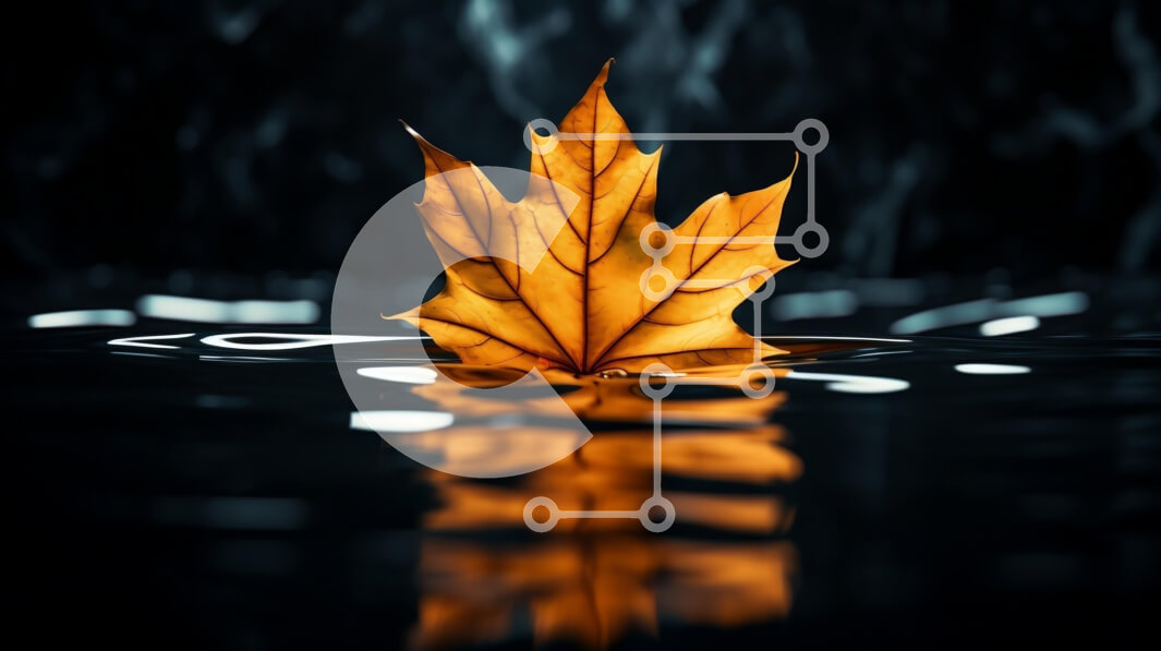 Intra Συλλεκτικό Ξύλινο Παζλ Plywood  4mm - Γαλήνιο και ήρεμο: Ένα ενιαίο κίτρινο φύλλο που επιπλέει στο νερό Σε Ξύλινο Κουτί - Διαστάσεις: 10x10 cm – 25 κομμάτια