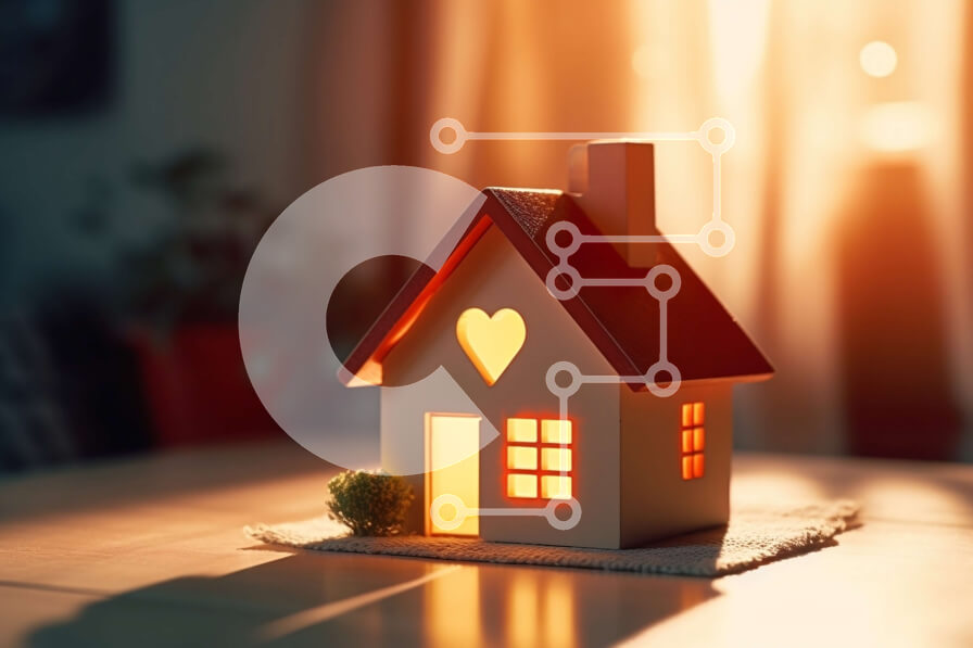 Intra Συλλεκτικό Ξύλινο Παζλ Plywood  4mm - Γοητευτική εικόνα του μικρού Λευκού Οίκου με τον κήπο και το παράθυρο σε σχήμα καρδιάς Σε Ξύλινο Κουτί - Διαστάσεις Puzzle: 10x10 cm – 25 κομμάτια