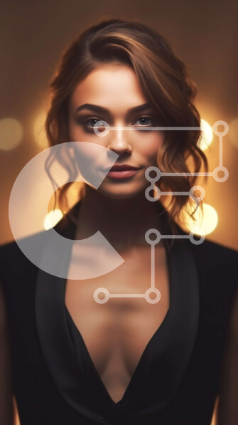 Intra Συλλεκτικό Ξύλινο Παζλ Plywood  4mm - Κομψή γυναίκα με μαύρο φόρεμα με λαιμόκοψη Σε Ξύλινο Κουτί - Διαστάσεις Puzzle: 10x10 cm – 25 κομμάτια