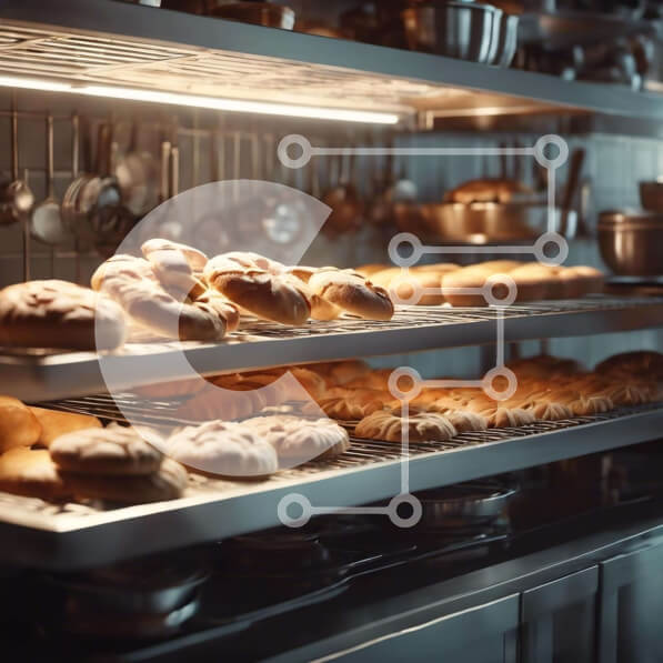 Σετ των 2 Intra Συλλεκτικό Ξύλινο Παζλ Plywood  4mm - Ποικιλία αρτοσκευασμάτων και μαγειρικά σκεύη σε μια κουζίνα Σε Ξύλινο Κουτί - Διαστάσεις: 10x10 cm – 25 κομμάτια