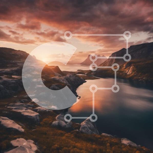 Intra Συλλεκτικό Ξύλινο Παζλ Plywood  4mm - Γραφικό ορεινό τοπίο στο ηλιοβασίλεμα με το νερό στο πρώτο πλάνο Σε Ξύλινο Κουτί - Διαστάσεις: 10x10 cm – 25 κομμάτια