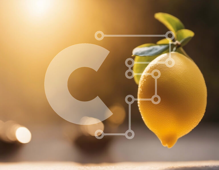 Intra Συλλεκτικό Ξύλινο Παζλ Plywood  4mm - Κίτρινο λεμόνι που κρέμεται από ένα κλαδί σε έναν κήπο Σε Ξύλινο Κουτί - Διαστάσεις: 10x10 cm – 25 κομμάτια