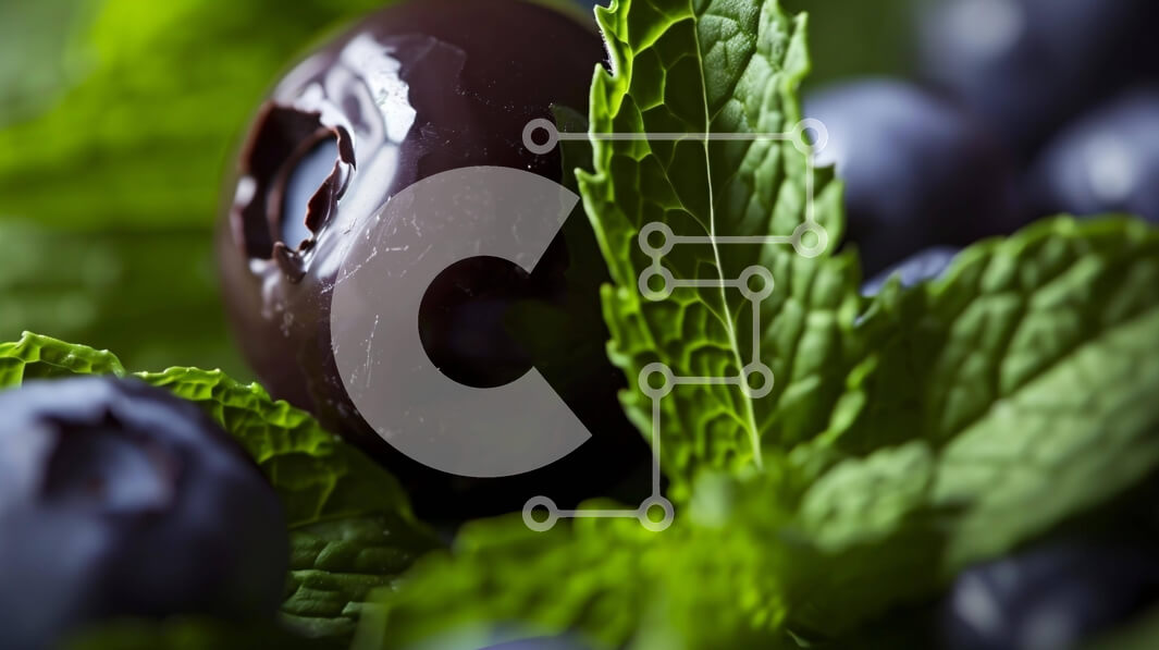 Σετ των 2 Intra Συλλεκτικό Ξύλινο Παζλ Plywood  4mm - Κοντινό πλάνο από μήλα με επικάλυψη σοκολάτας, βατόμουρα και φύλλα μέντας Σε Ξύλινο Κουτί - Διαστάσεις: 10x10 cm – 25 κομμάτια