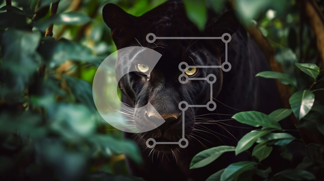 Intra Συλλεκτικό Ξύλινο Παζλ Plywood  4mm - Μαύρος Πάνθηρας στη Ζούγκλα Σε Ξύλινο Κουτί - Διαστάσεις: 10x10 cm – 25 κομμάτια