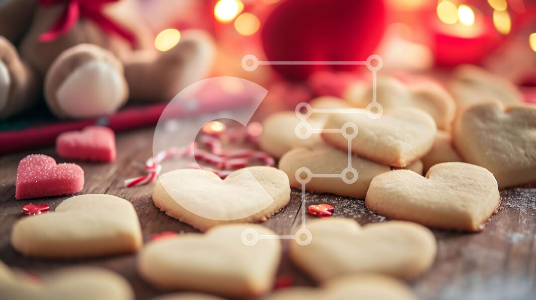 Intra Συλλεκτικό Ξύλινο Παζλ Plywood  4mm - Διακοσμητικά για την ημέρα του Αγίου Βαλεντίνου με μπισκότα σε σχήμα καρδιάς και αρκουδάκια Σε Ξύλινο Κουτί - Διαστάσεις: 10x10 cm – 25 κομμάτια