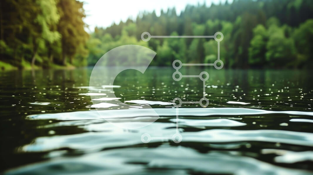 Intra Συλλεκτικό Ξύλινο Παζλ Plywood  4mm - Δασική λίμνη με δέντρα και σταγόνες νερού Σε Ξύλινο Κουτί - Διαστάσεις: 10x10 cm – 25 κομμάτια