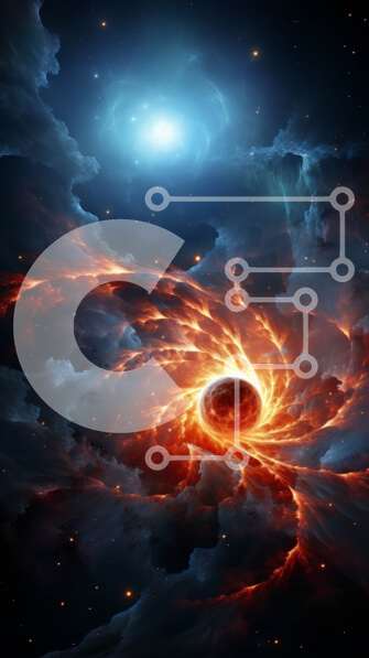 Intra Συλλεκτικό Ξύλινο Παζλ Plywood  4mm - Εκπληκτική εικόνα μιας μαύρης τρύπας στο διάστημα με φωτεινά αστέρια και νεφελώματα Σε Ξύλινο Κουτί - Διαστάσεις Puzzle: 10x10 cm – 25 κομμάτια