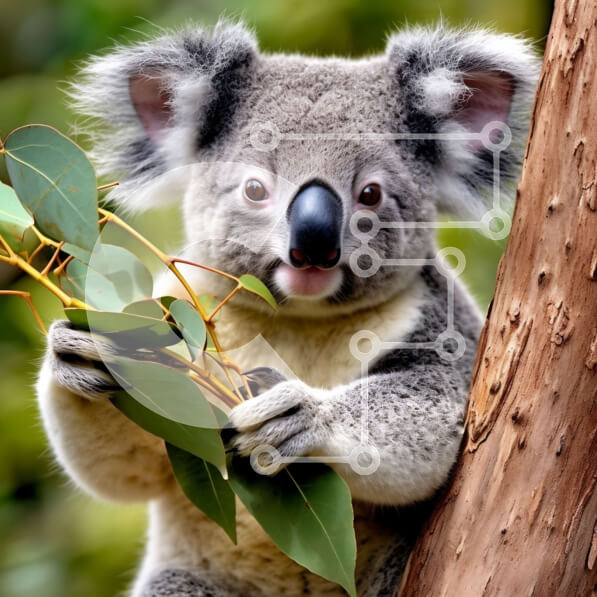 Intra Συλλεκτικό Ξύλινο Παζλ Plywood  4mm - Αξιολάτρευτη εικόνα μιας αρκούδας κοάλα που κρατά ένα φύλλο ευκαλύπτου Σε Ξύλινο Κουτί - Διαστάσεις: 10x10 cm – 25 κομμάτια