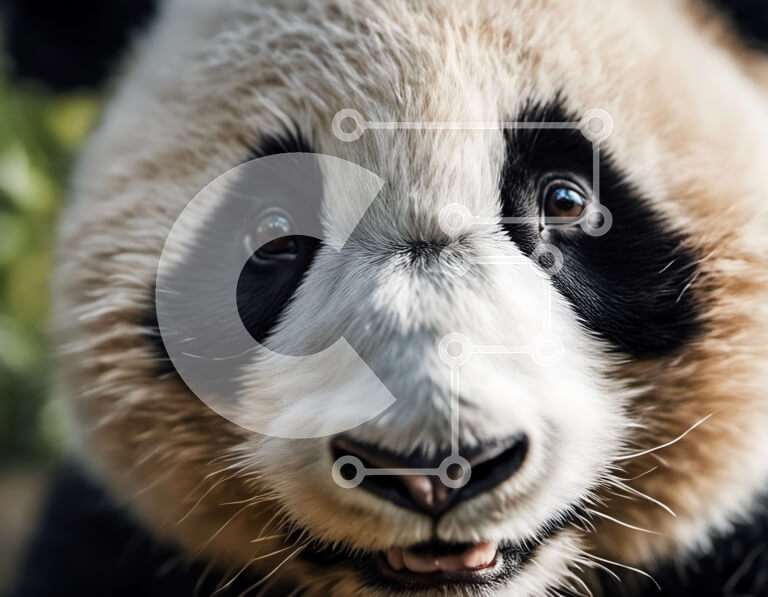 Σετ των 2 Intra Συλλεκτικό Ξύλινο Παζλ Plywood  4mm - Αξιολάτρευτη κοντινή φωτογραφία του προσώπου μιας αρκούδας Panda Σε Ξύλινο Κουτί - Διαστάσεις: 10x10 cm – 25 κομμάτια