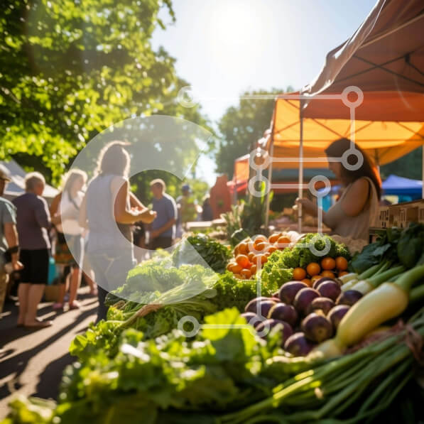 Intra Συλλεκτικό Ξύλινο Παζλ Plywood  4mm - Αγροτική Αγορά με φρέσκα προϊόντα και ανθρώπους Σε Ξύλινο Κουτί - Διαστάσεις Puzzle: 10x10 cm – 25 κομμάτια