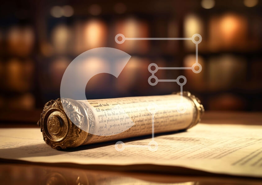 Intra Συλλεκτικό Ξύλινο Παζλ Plywood  4mm - Θρησκευτική κύλιση στο ανοιχτό βιβλίο Σε Ξύλινο Κουτί - Διαστάσεις Puzzle: 10x10 cm – 25 κομμάτια