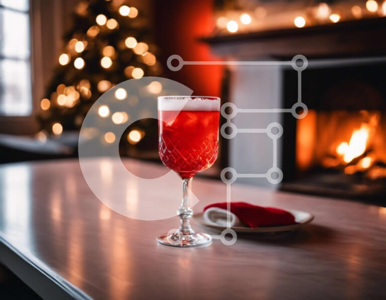 Intra Συλλεκτικό Ξύλινο Παζλ Plywood  4mm - Ποτήρι κόκκινο κρασί δίπλα στο τζάκι Σε Ξύλινο Κουτί - Διαστάσεις Puzzle: 10x10 cm – 25 κομμάτια