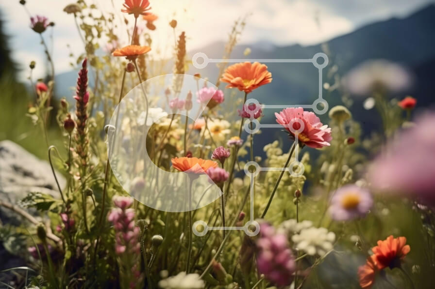 Intra Συλλεκτικό Ξύλινο Παζλ Plywood  4mm - Ζωντανό αγριολούλουδο στα βουνά Σε Ξύλινο Κουτί - Διαστάσεις: 10x10 cm – 25 κομμάτια