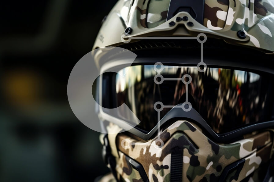 Intra Συλλεκτικό Ξύλινο Παζλ Plywood  4mm - Άνδρας με καμουφλάζ χακί με στρατιωτικό κράνος και γυαλιά Σε Ξύλινο Κουτί - Διαστάσεις Puzzle: 10x10 cm – 25 κομμάτια