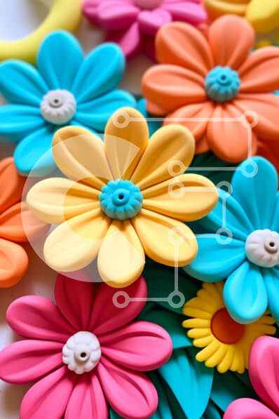 Σετ των 2 Intra Συλλεκτικό Ξύλινο Παζλ Plywood  4mm - Πολύχρωμα λουλούδια τοποθετημένα σε κύκλο Σε Ξύλινο Κουτί - Διαστάσεις: 10x10 cm – 25 κομμάτια