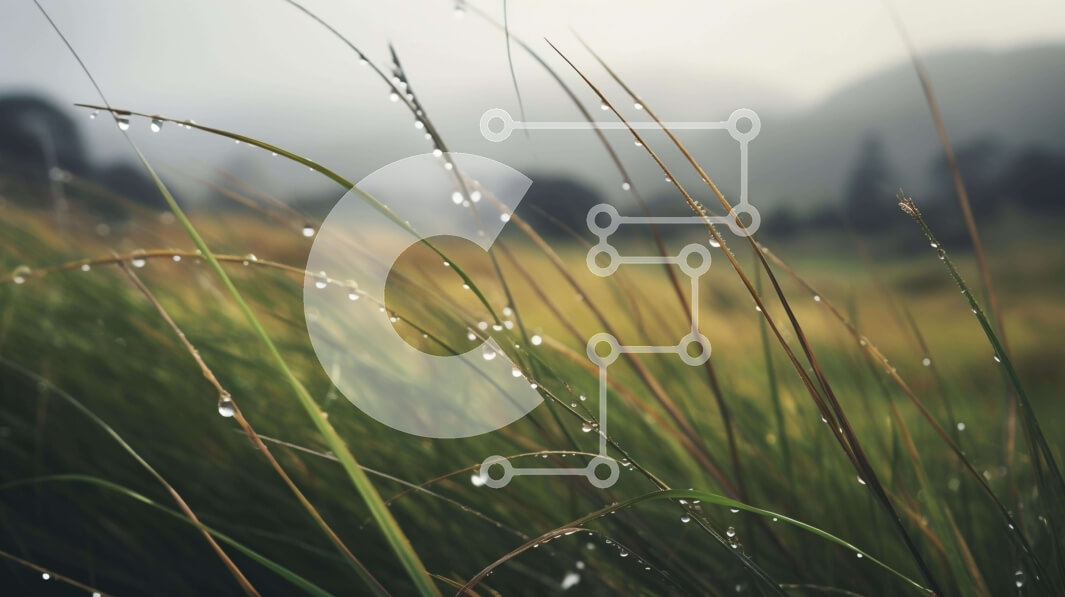 Intra Συλλεκτικό Ξύλινο Παζλ Plywood  4mm - Γαλήνιο πράσινο πεδίο με σταγόνες βροχής στο ψηλό γρασίδι Σε Ξύλινο Κουτί - Διαστάσεις: 10x10 cm – 25 κομμάτια